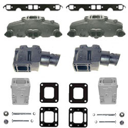 Mercruiser 5.0L/5.7L/6.2L Aluminum Exhaust Manifold & Riser Kit w/ 6" Spacers Mercruiser 5.0L/5.7L/6.2L Aluminum Exhaust Manifold & Riser Kit w/ 6" Spacers