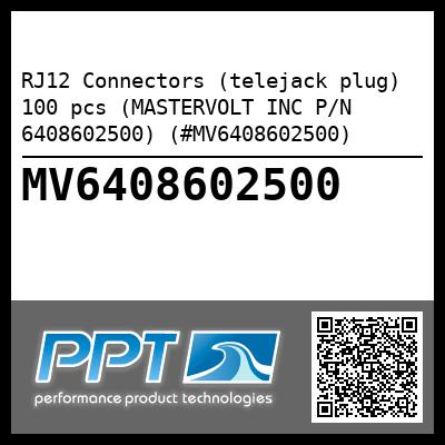 RJ12 Connectors (telejack plug)  100 pcs (MASTERVOLT INC P/N 6408602500) (#MV6408602500)