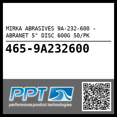 MIRKA ABRASIVES 9A-232-600 - ABRANET 5" DISC 600G 50/PK