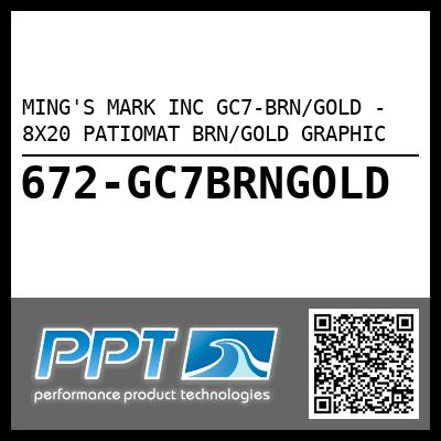 MING'S MARK INC GC7-BRN/GOLD - 8X20 PATIOMAT BRN/GOLD GRAPHIC
