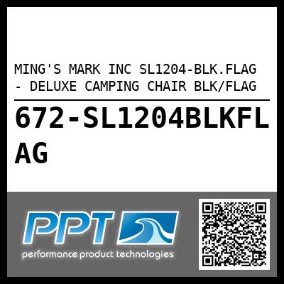 MING'S MARK INC SL1204-BLK.FLAG - DELUXE CAMPING CHAIR BLK/FLAG