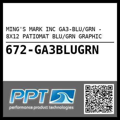 MING'S MARK INC GA3-BLU/GRN - 8X12 PATIOMAT BLU/GRN GRAPHIC