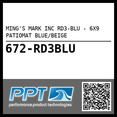 MING'S MARK INC RD3-BLU - 6X9 PATIOMAT BLUE/BEIGE