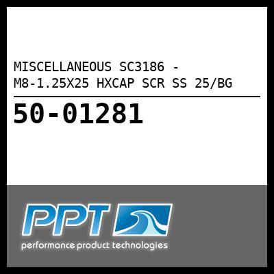 MISCELLANEOUS M8-1.25X25 HXCAP SCR SS 25/BG (SC3186) MISCELLANEOUS M8-1.25X25 HXCAP SCR SS 25/BG (SC3186)