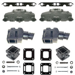 Mercruiser 5.0L/5.7L/6.2L Cast Iron Exhaust Manifold & Riser Kit w/ 3" Spacers