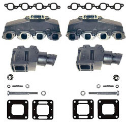Mercruiser Big V8 Coated Cast Iron Exhaust Manifold & Riser Kit