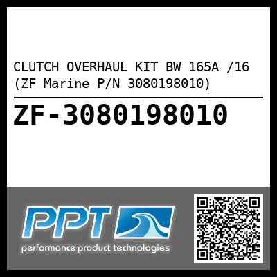 CLUTCH OVERHAUL KIT BW 165A /16 (ZF Marine P/N 3080198010)