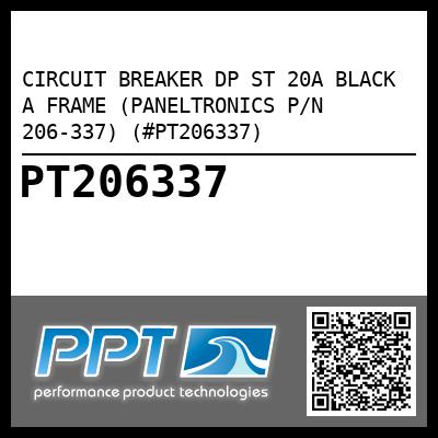 CIRCUIT BREAKER DP ST 20A BLACK A FRAME (PANELTRONICS P/N 206-337) (#PT206337)