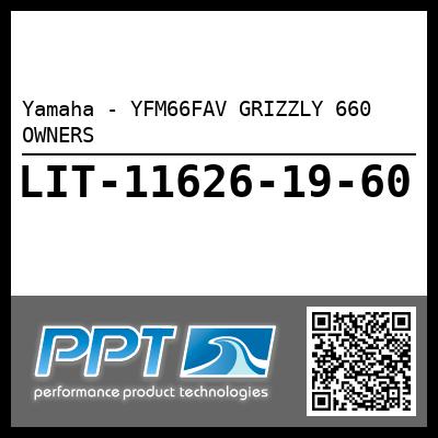 Yamaha - YFM66FAV GRIZZLY 660 OWNERS