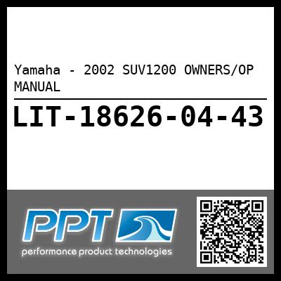 Yamaha - 2002 SUV1200 OWNERS/OP MANUAL