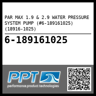 PAR MAX 1.9 & 2.9 WATER PRESSURE SYSTEM PUMP (#6-189161025) (18916-1025) - Click Here to See Product Details