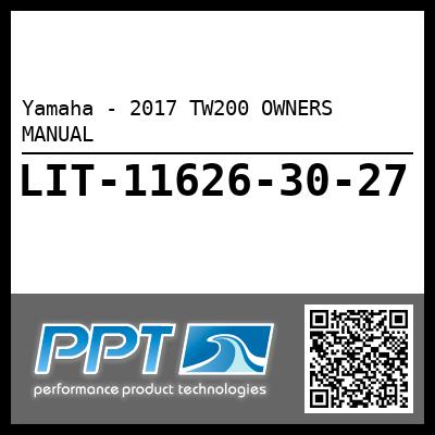 Yamaha - 2017 TW200 OWNERS MANUAL