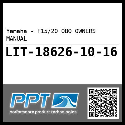 Yamaha - F15/20 OBO OWNERS MANUAL