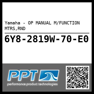 Yamaha - OP MANUAL M/FUNCTION MTRS,RND