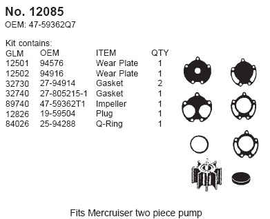 Water Pump Service Kit - 2 pc body - Click Here to See Product Details